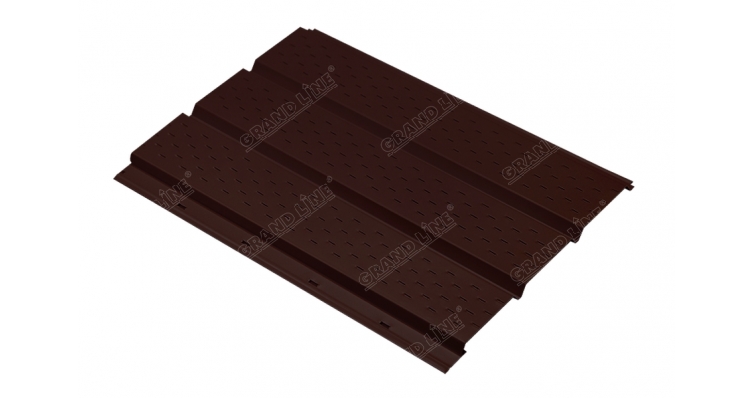 Софит металлический полная перфорация 0,45 Drap с пленкой RAL 8017 шоколад изображение, анонсные картинки товара
