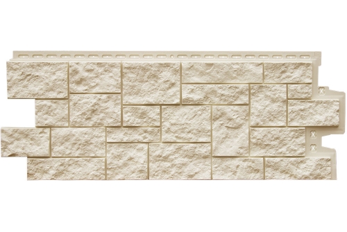 Фасадная панель Grand Line Дикий камень Classic молочный изображение, анонсные картинки товара