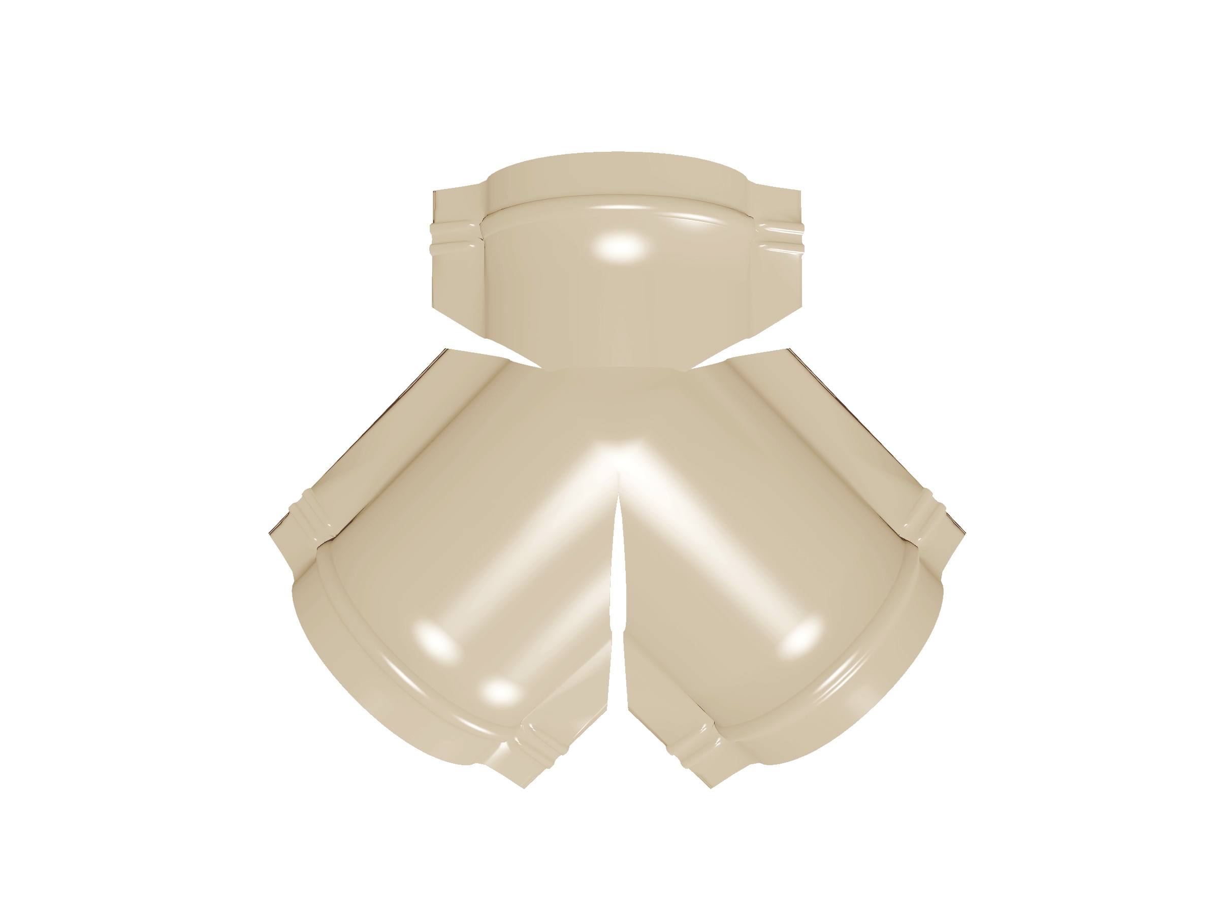 Тройник Y конька полукруглого Satin с пленкой RAL 1015 светлая слоновая кость изображение, анонсные картинки товара