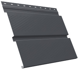 Софит металлический Квадро брус с перфорацией 0,5 Drap TX с пленкой RAL 7016 антрацитово-серый изображение, анонсные картинки товара