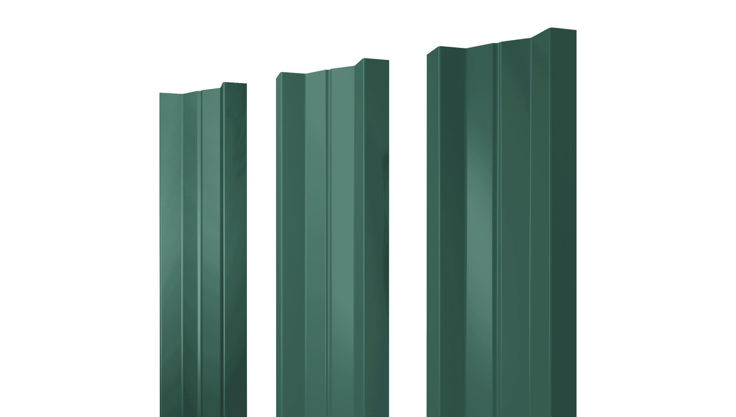 Штакетник М-образный А с прямым резом 0,45 PE-Double RAL 6005 зеленый мох изображение, анонсные картинки товара