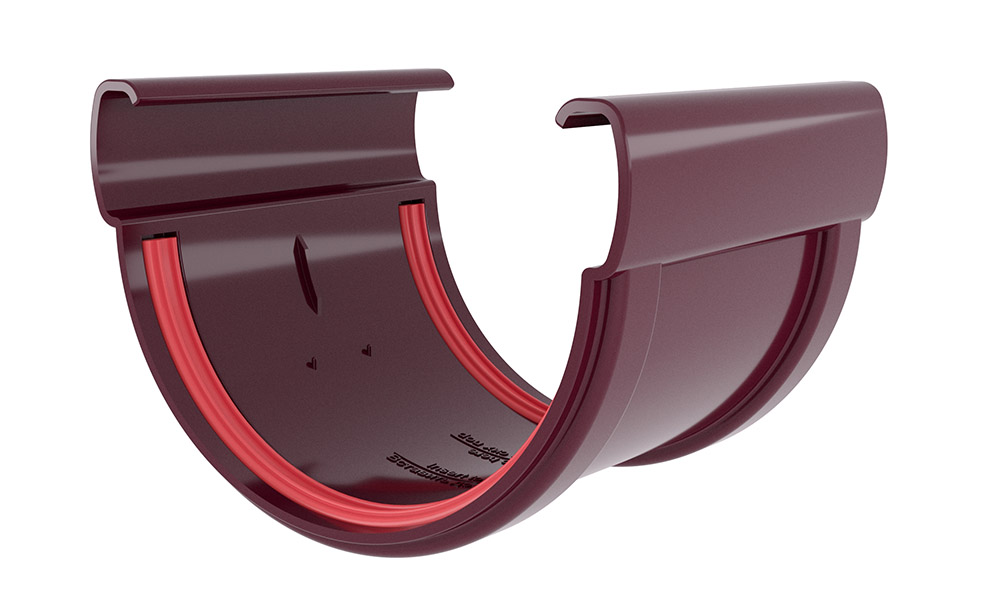 Соединитель желобов Дизайн 135 ПВХ Grand Line шоколадный (RAL 8017) изображение, анонсные картинки товара