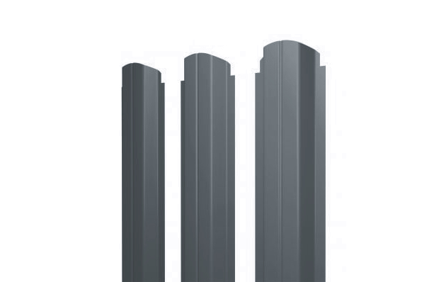 Штакетник П-образный А фигурный 0,5 PE RAL 7024 мокрый асфальт изображение, анонсные картинки товара