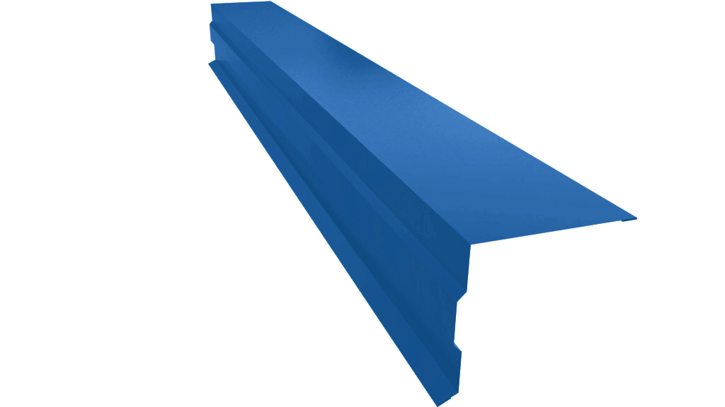 Планка торцевая фигурная 100х85 0,45 PE с пленкой RAL 5005 сигнальный синий (3м) изображение, анонсные картинки товара
