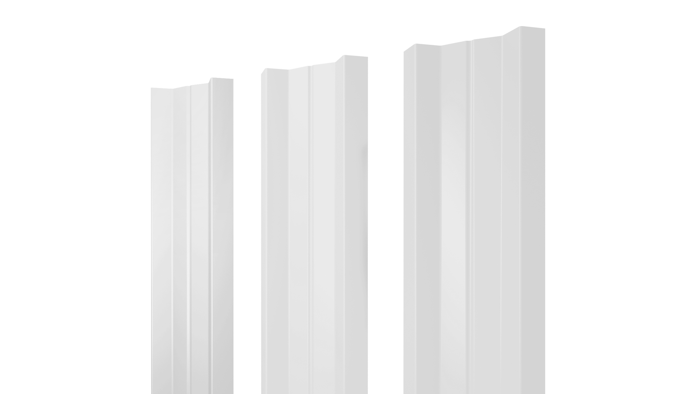 Штакетник М-образный А с прямым резом 0,45 PE-Double RAL 9003 сигнальный белый изображение, анонсные картинки товара