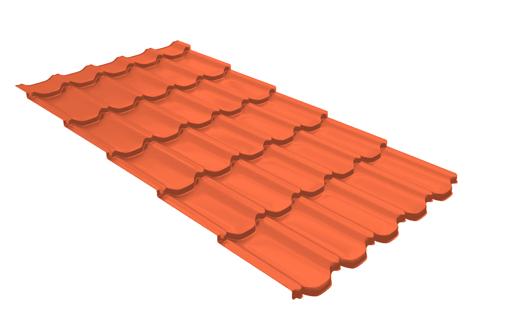 Металлочерепица квинта плюс Grand Line c 3D резом 0,45 PE RAL 2004 оранжевый изображение, анонсные картинки товара