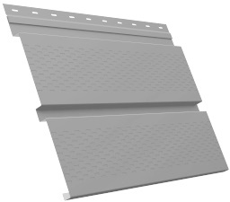 Металлический софит Квадро брус с перфорацией 0,5 Satin с пленкой RAL 9006 бело-алюминиевый изображение, анонсные картинки товара