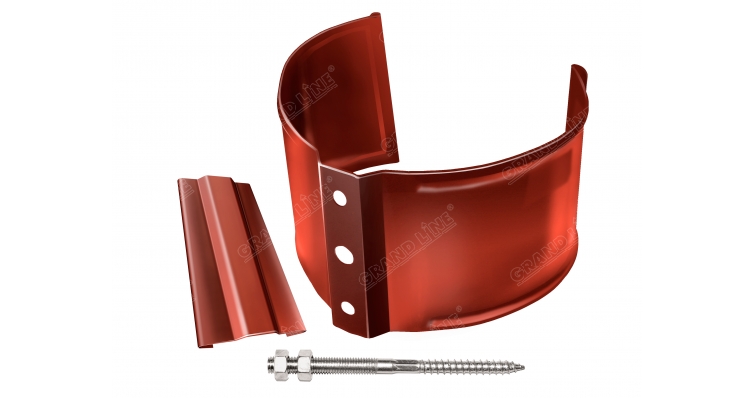 Кронштейн трубы Grand Line на кирпич 90мм RAL 8004 терракота изображение, анонсные картинки товара