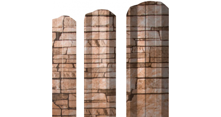 Штакетник М-образный А фигурный 0,45 Print Elite Sand Stone TwinColor изображение, анонсные картинки товара