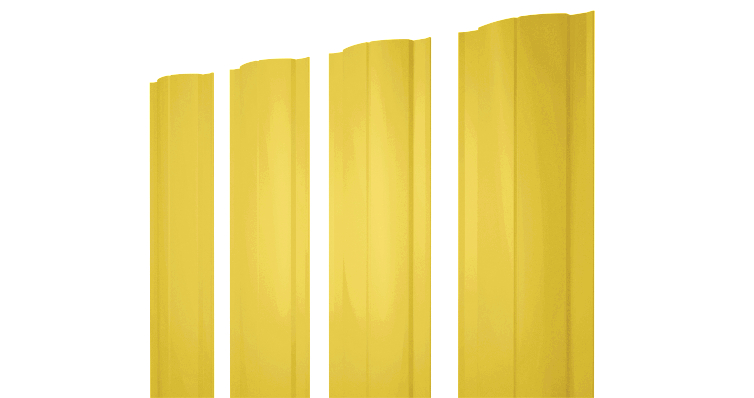 Штакетник Круглый с прямым резом 0,45 PE RAL 1018 цинково-желтый изображение, анонсные картинки товара