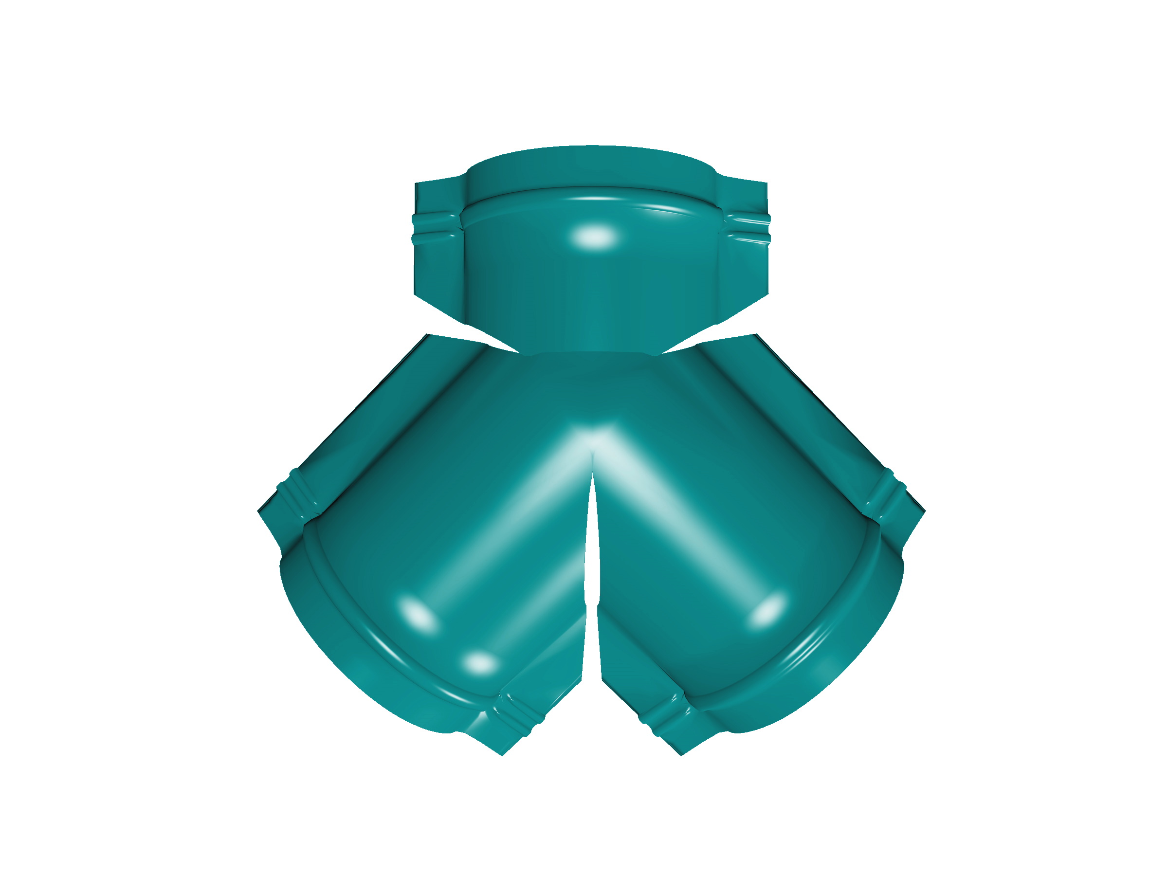 Тройник Y малого конька полукруглого PE с пленкой RAL 5021 водная синь изображение, анонсные картинки товара