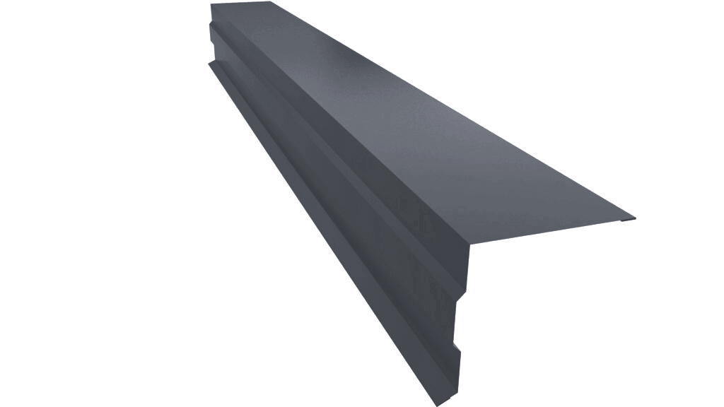 Планка торцевая фигурная 100х85 0,5 Velur X RAL 7016 антрацитово-серый (2м) изображение, анонсные картинки товара