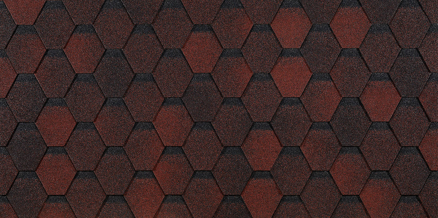 Гибкая черепица Döcke PIE EURASIA/ ШЕСТИГРАННИК/ Красный изображение, анонсные картинки товара