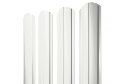 Штакетник Полукруглый Slim фигурный 0,45 PE RAL 9003 сигнальный белый изображение, анонсные картинки товара