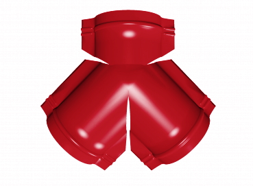 Тройник Y конька полукруглого 0,4 PE с пленкой RAL 3005 красное вино изображение, анонсные картинки товара