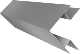 Угол внешний сложный 75х75 0,5 Satin с пленкой RAL 9006 бело-алюминиевый (2м) изображение, анонсные картинки товара