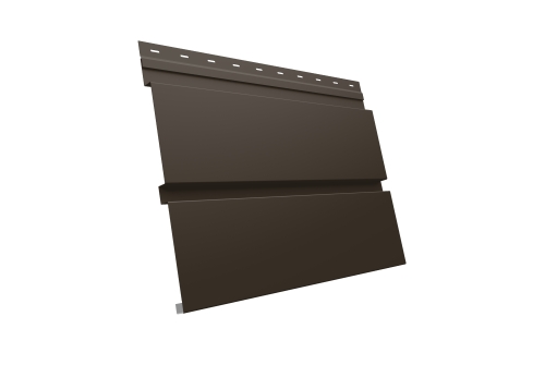 Металлический софит Квадро брус без перфорации 0,45 Drap с пленкой RR 32 темно-коричневый изображение, анонсные картинки товара