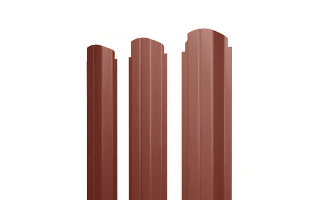 Штакетник П-образный А фигурный 0,5 Satin RAL 3009 оксидно-красный изображение, анонсные картинки товара