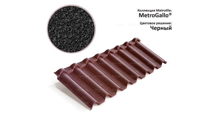 Лист Metrotile Gallo черный изображение, анонсные картинки товара
