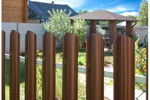 Штакетник Полукруглый Slim фигурный 0,45 Print Elite Chestnut Wood изображение, анонсные картинки товара