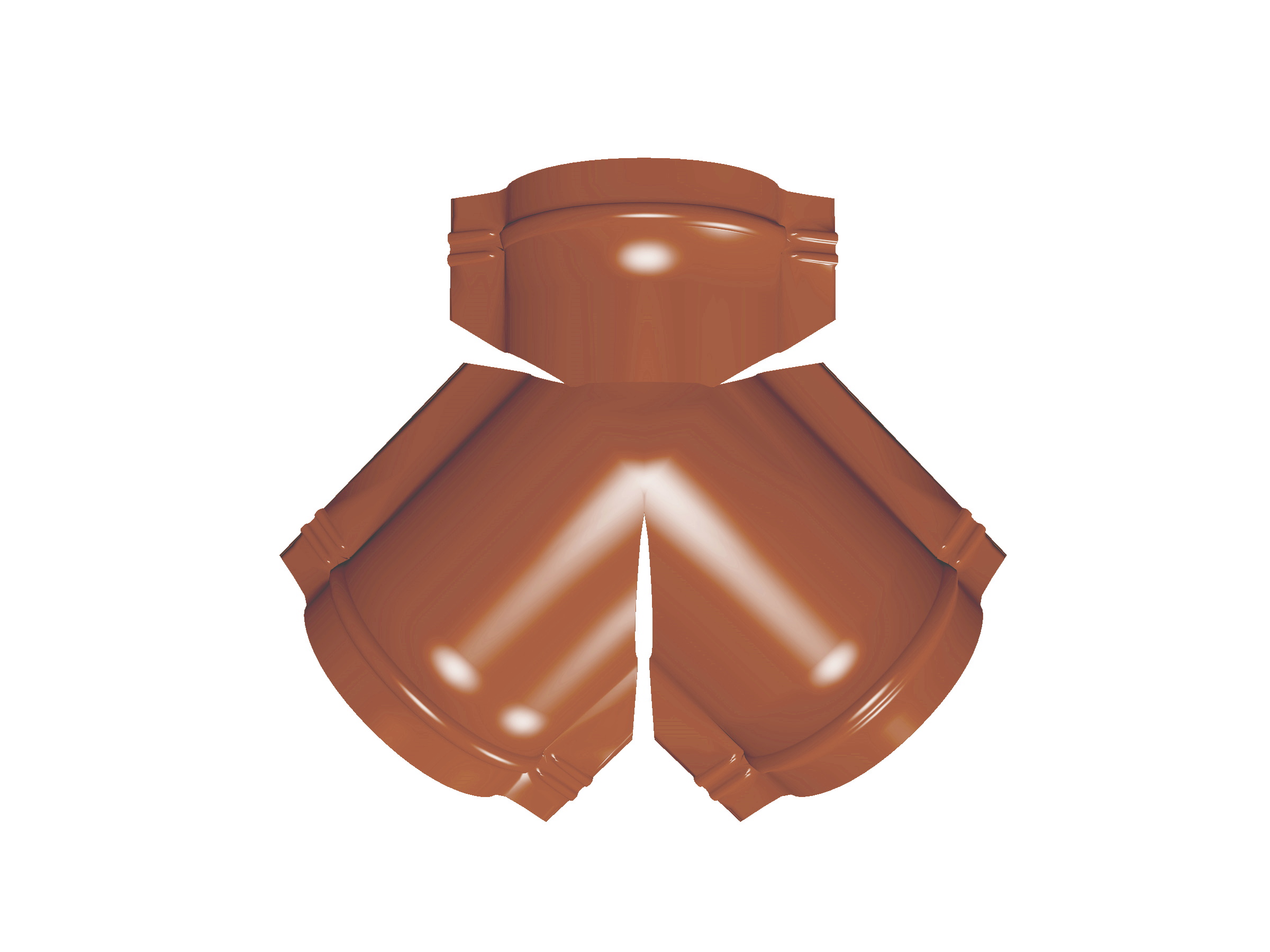 Тройник Y конька полукруглого PurLite Мatt с пленкой RAL 8004 терракота изображение, анонсные картинки товара