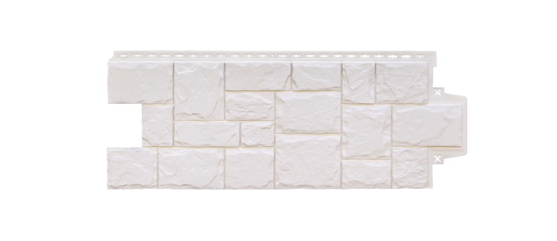 Фасадная панель Grand Line Крупный камень Classic молочный изображение, анонсные картинки товара