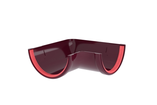 Угол желоба 90 град. универсальный ПВХ Grand Line бордо (RAL 3005) изображение, анонсные картинки товара