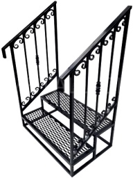 Крыльцо 100см, 2 ступеньки, перила №3 изображение, анонсные картинки товара