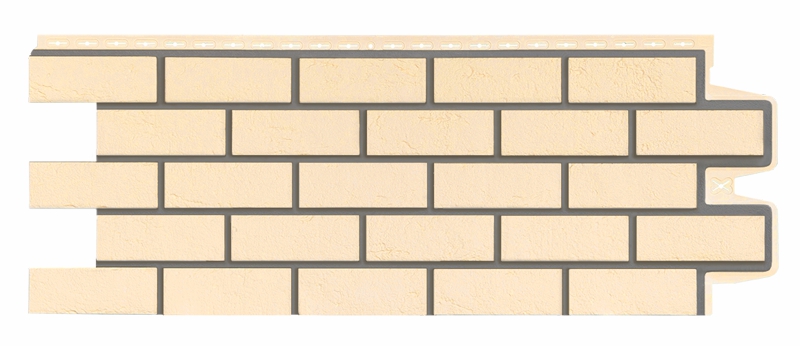 Фасадная панель Grand Line Состаренный кирпич Design бежевый со швом RAL 7006 изображение, анонсные картинки товара