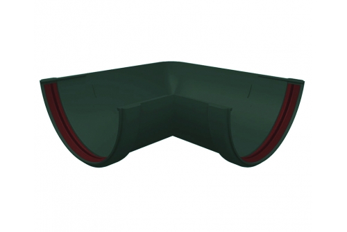 Угол желоба 90 град. универсальный ПВХ Grand Line зелёный (RAL 6005) изображение, анонсные картинки товара