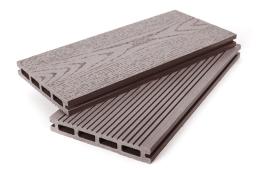 Доска террасная ДПК Шоколад 3м 140х26 (0,42 кв.м) Вильвет+Тиснение изображение, анонсные картинки товара