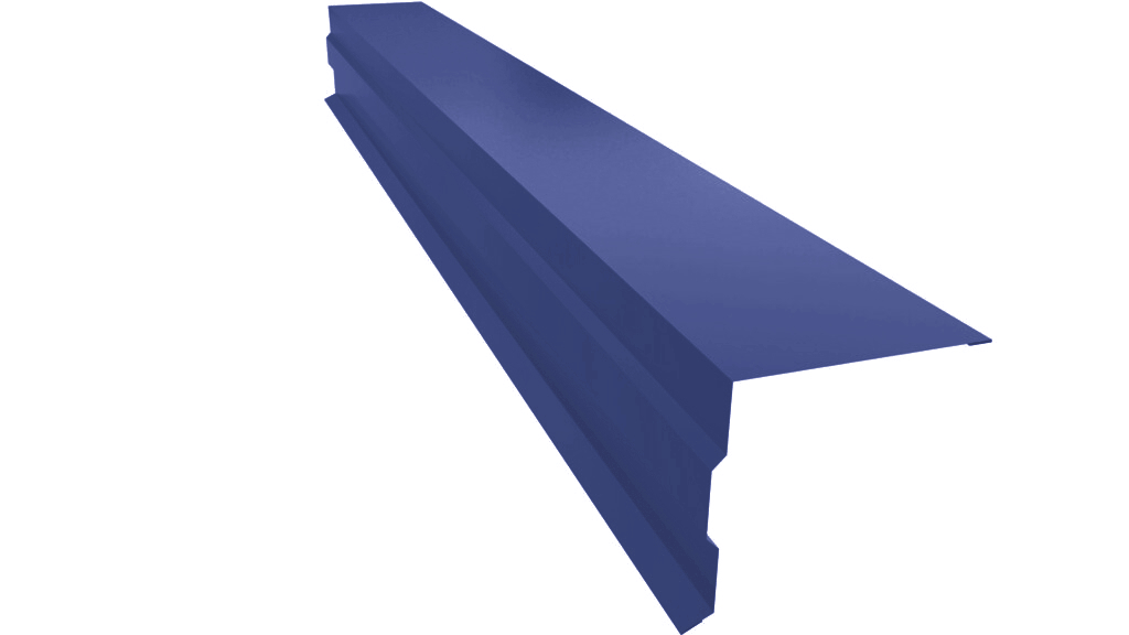 Планка торцевая фигурная 100х85 0,45 PE с пленкой RAL 5002 ультрамариново-синий (2м) изображение, анонсные картинки товара