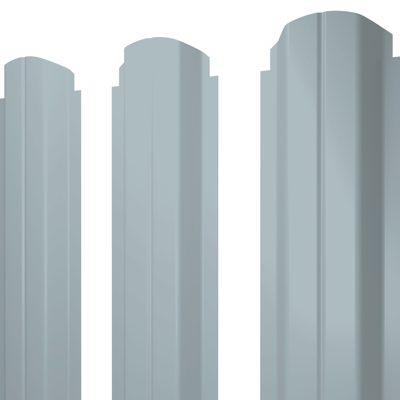 Штакетник П-образный А фигурный 0,45 PE RAL 7005 мышино-серый изображение, анонсные картинки товара