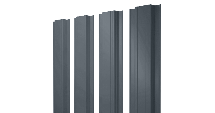 Штакетник Прямоугольный с прямым резом 0,45 Drap ST RAL 7016 антрацитово-серый изображение, анонсные картинки товара