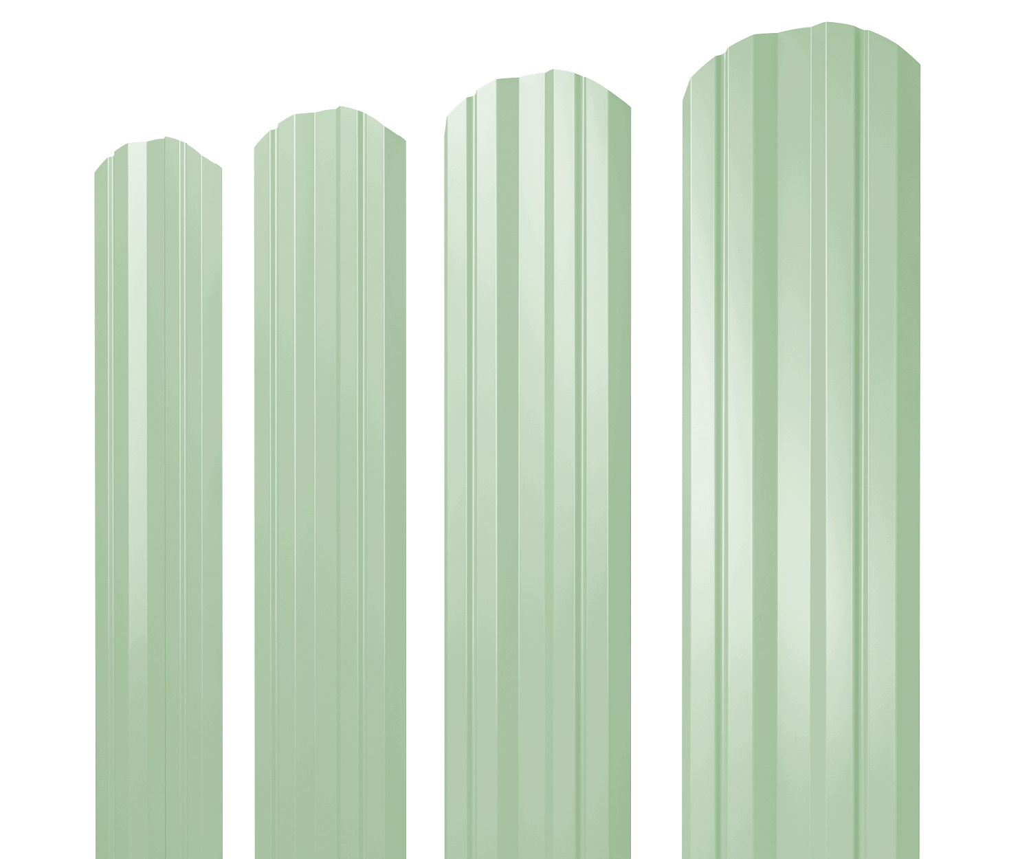 Штакетник Twin фигурный 0,45 PE RAL 6019 бело-зеленый изображение, анонсные картинки товара