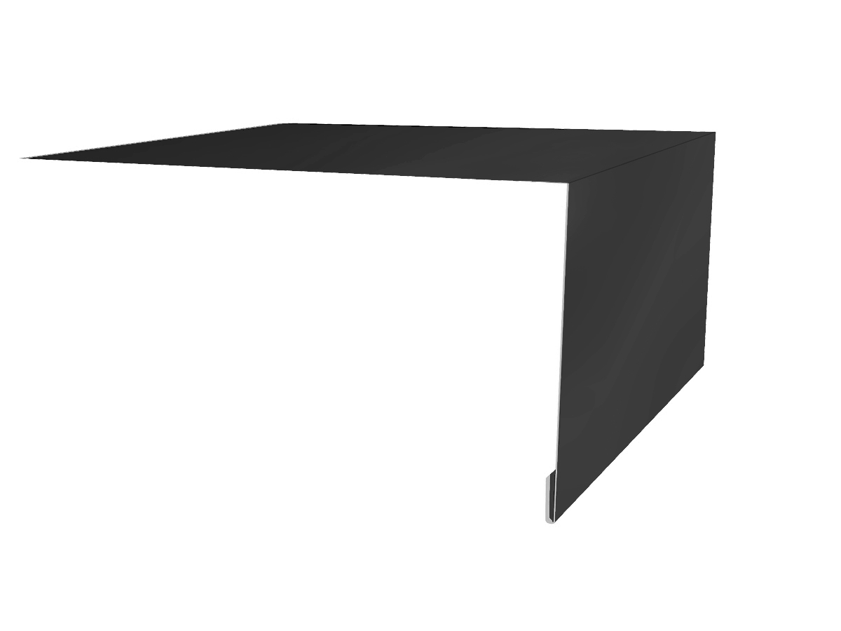 Планка околооконная простая 250х50 0,5 Satin с пленкой RAL 9005 черный (2м) изображение, анонсные картинки товара