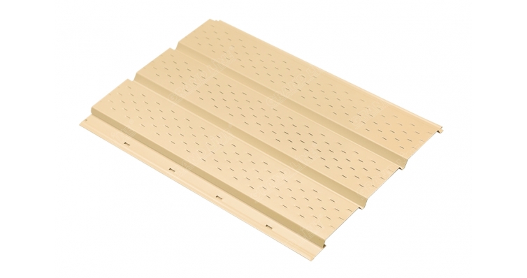 Софит металлический полная перфорация 0,45 PE с пленкой RAL 1014 слоновая кость изображение, анонсные картинки товара