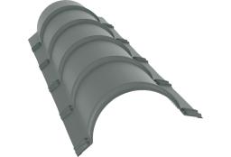 Планка конька полукруглого 0,45 PE с пленкой RAL 7005 мышино-серый (1,97м) изображение, анонсные картинки товара