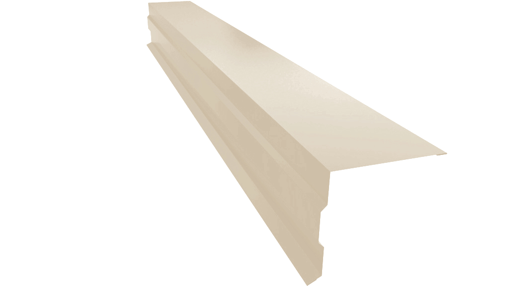 Планка торцевая фигурная 100х85 0,45 PE с пленкой RAL 1015 светлая слоновая кость (2м) изображение, анонсные картинки товара