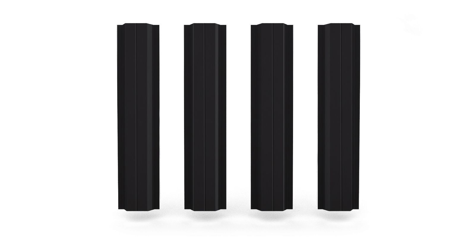 Штакетник П-образный A с прямым резом 0,5 Satin RAL 9005 черный изображение, анонсные картинки товара