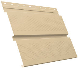 Металлический софит Квадро брус с перфорацией 0,45 PE с пленкой RAL 1014 слоновая кость изображение, анонсные картинки товара