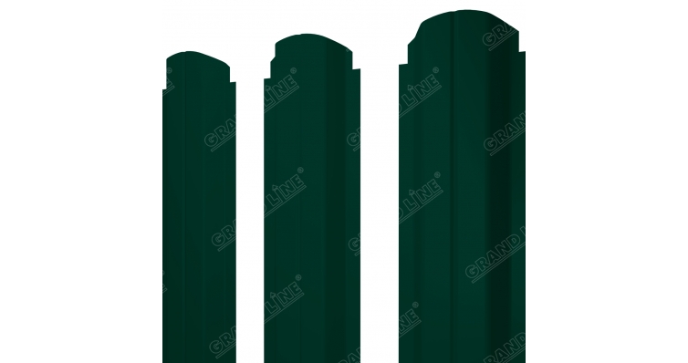 Штакетник П-образный B фигурный 0,45 PE RAL 6005 зеленый мох изображение, анонсные картинки товара