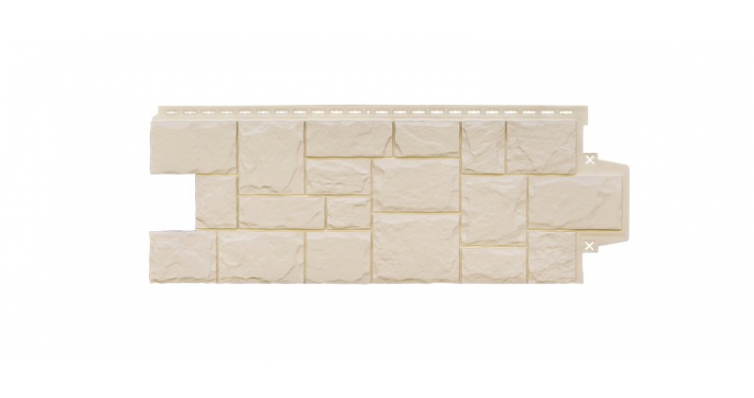 Фасадная панель Grand Line Крупный камень Classic бежевый изображение, анонсные картинки товара