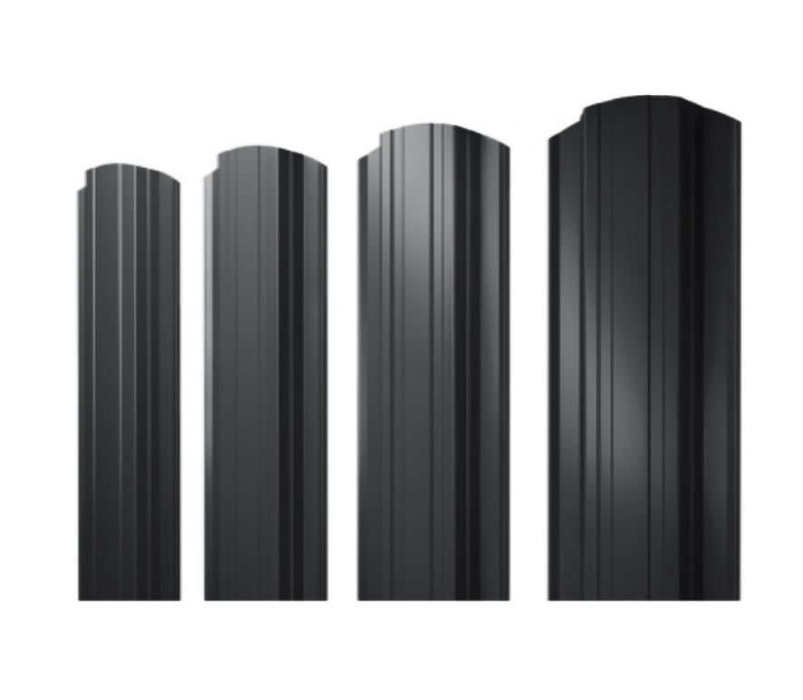 Штакетник Прямоугольный с прямым резом 0,45 PE-Double RAL 9005 черный изображение, анонсные картинки товара