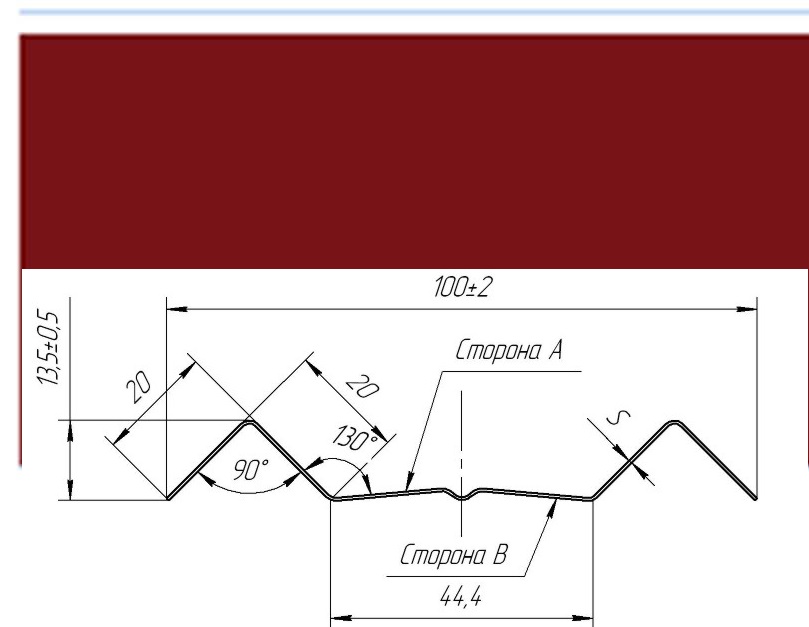 Штакетник М-образный А фигурный 0,5 Satin RAL 3011 коричнево-красный изображение, анонсные картинки товара