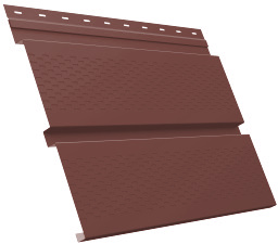 Металлический софит Квадро брус с перфорацией 0,45 PE с пленкой RAL 3009 оксидно-красный изображение, анонсные картинки товара