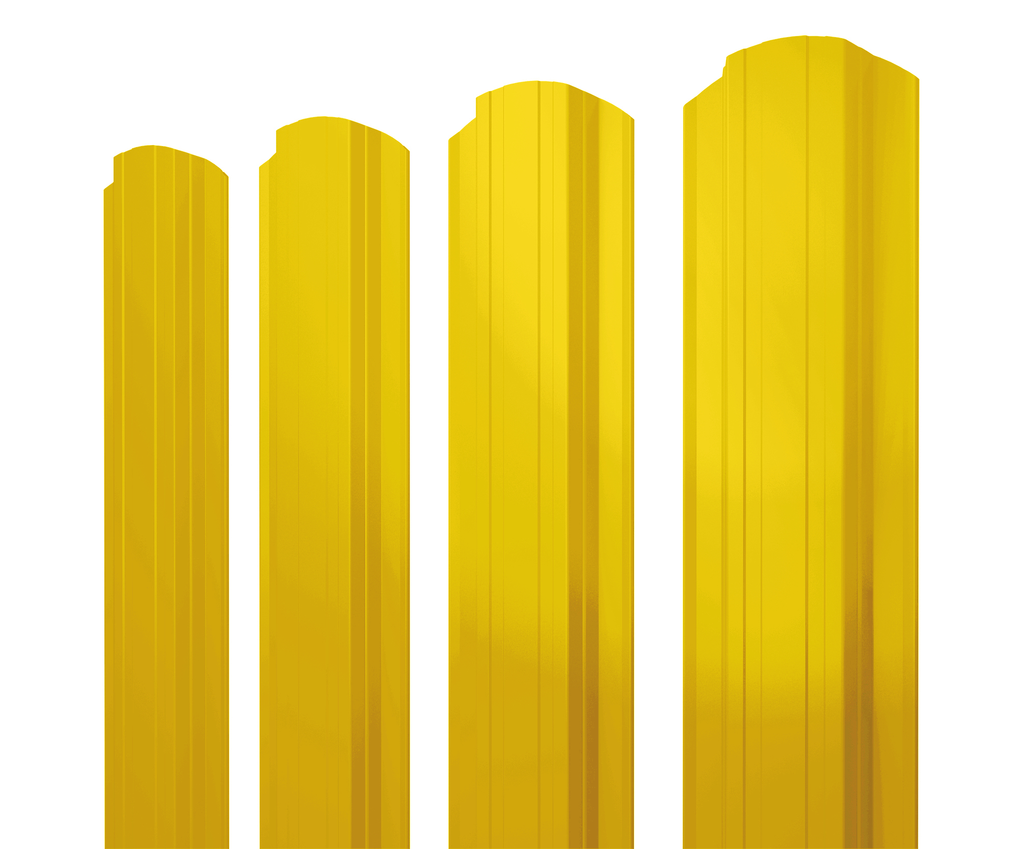 Штакетник Прямоугольный фигурный 0,45 PE RAL 1018 цинково-желтый изображение, анонсные картинки товара