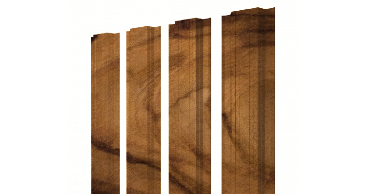 Штакетник Прямоугольный с прямым резом 0,45 Print Elite Golden Wood TwinColor изображение, анонсные картинки товара