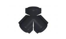 Тройник Y малого конька полукруглого Satin с пленкой RAL 7024 мокрый асфальт изображение, анонсные картинки товара