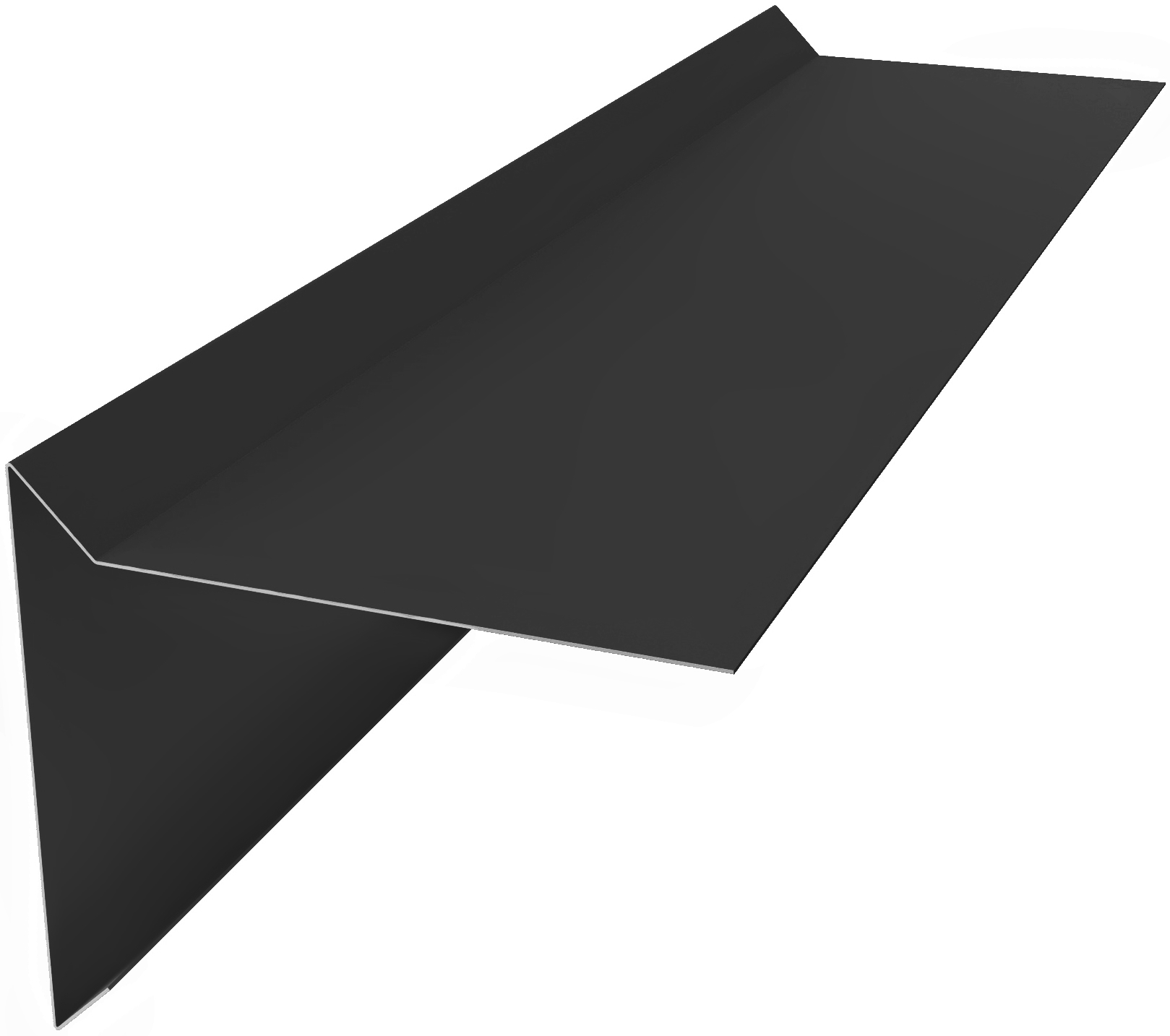 Планка ветровая для мягкой кровли двойная завальцовка 60х30х90 0,45 Drap TX TwinColor RAL 9005 черный (3м) изображение, анонсные картинки товара